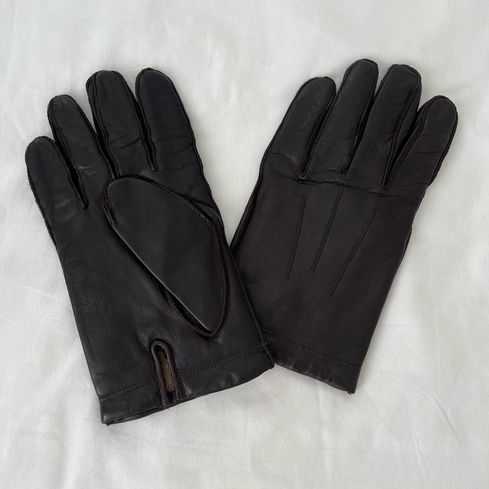 Dark Brown REAL Leather Gloves